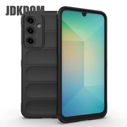 JDKDOM Shockproof Invisible Airbag Protection Phone Case Cover for Galaxy A37 (Black)