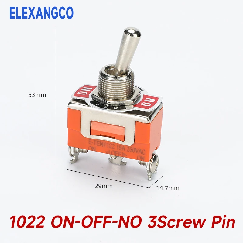 E TEN 250VAC 15A Kippschalter 2 3 Positionen Verriegelungsschalter AUS-EIN EIN-AUS-EIN Oranger Schalter 1021 1122 1321 1322 und wasserdicht – Detail 6