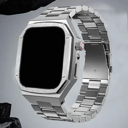 Luxury Stainless Steel Strap and Case Set for Apple Watch Series 10 (Silver)