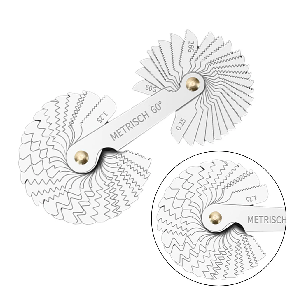 

Thread Pitch Cutting Gauge Tool Set Metric 60°+Imperial 55° 51pc Measuring Gauge Metric Measurement Lathe Combina