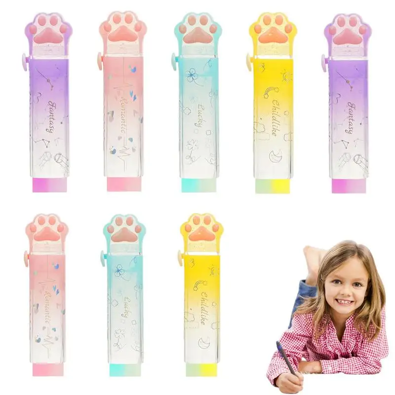 

Ластики для школы, сдвижные карандаши в эстетическом стиле, 8 шт., резиновые, с нажимом, канцелярские принадлежности для офисов, школ, дома