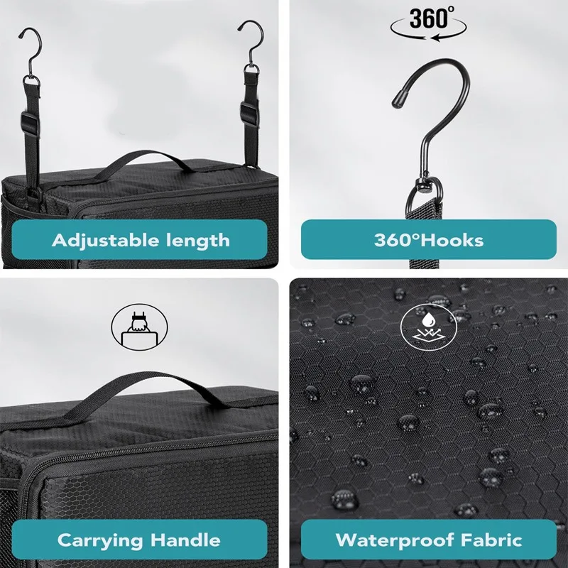 1pcs Travel Clothes Storage Bag, Multi-Layer Wardrobe Organizer with Hanging Hook Large Capacity Foldable Luggage Organizer 3
