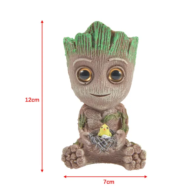 Cute Tree Groot Fish Tank Oxygen Pump Bubble Stone Ornaments Aquarium