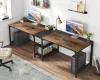 Tribesigns 90.55'' 2 Person Desk with Storage Shelves, Double Computer Desk with Spacious Desktop, Extra Long Study Writing Tabl 3