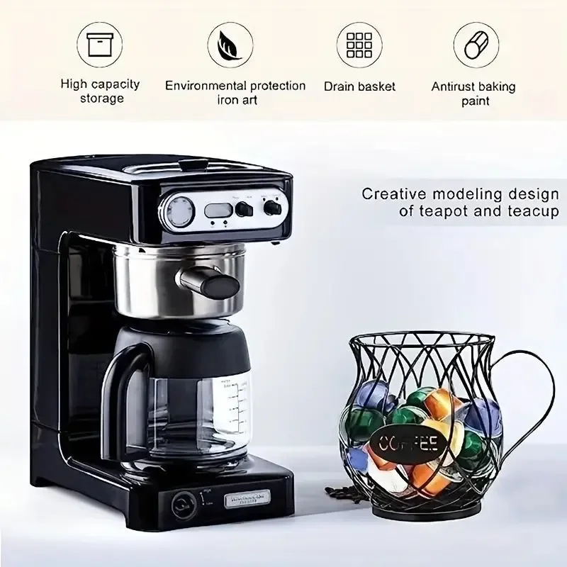 Coffee Pod Holder Large Capacity Metal