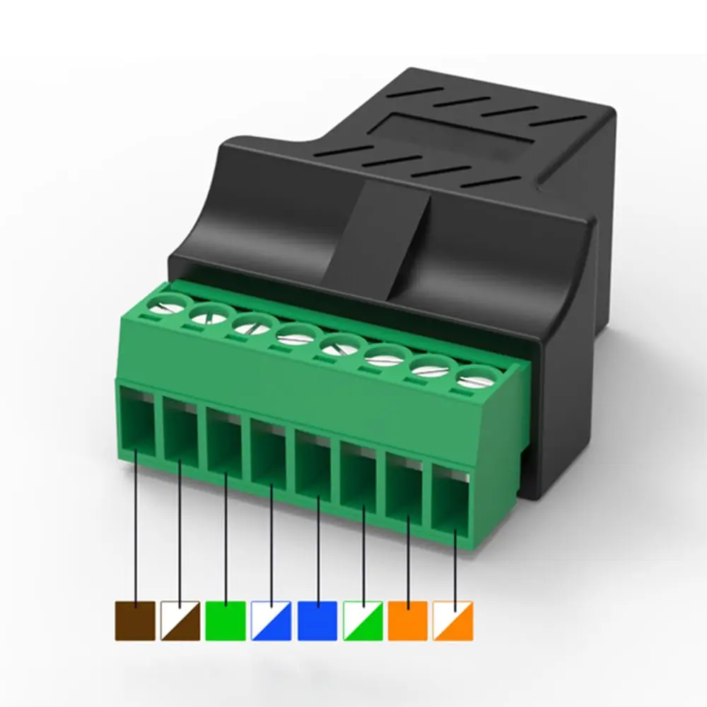 RJ45 남성-여성 8핀 나사 단자 블록 어댑터 RJ45 8P8C 브레이크아웃 보드 (Cat7, Cat6, Cat5 이더넷 연장 커넥터용)