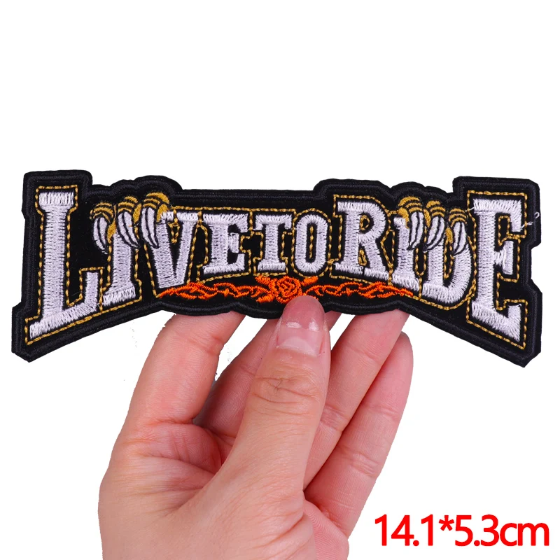 Motorrad-Biker-Patch zum Aufbügeln, bestickte Aufnäher für Kleidung, thermoadhäsive Aufnäher auf Kleidung, Hippie/Punk, zum Aufnähen, Bügeln – Detail 8