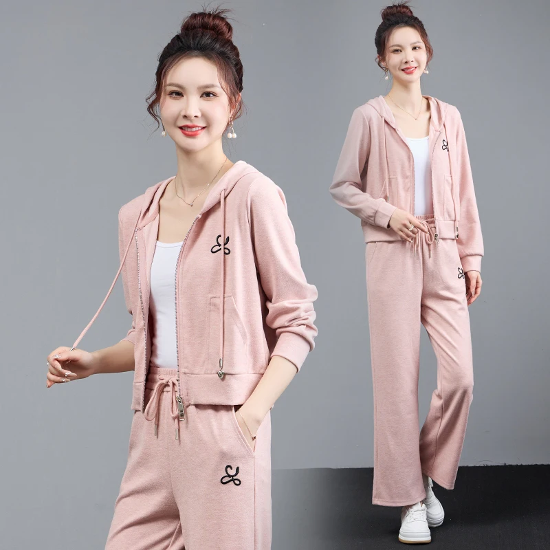 Leisure sports suit for women 2024 Spring Autumn collection, new women's clothing, fashionable and western-style morning run, hood_voghion.com