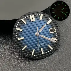 Green Luminous Nautilus Dial and Hands Set for Automatic Movements Replacement Parts (Dark Blue Set)