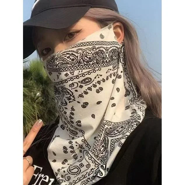 아이스 실크 오토바이 페이스 스카프 통기성 여름 여성용 스타일 너트 쉘 페이스 마스크 남성용 다크 스타일 오토바이 페이스 타월