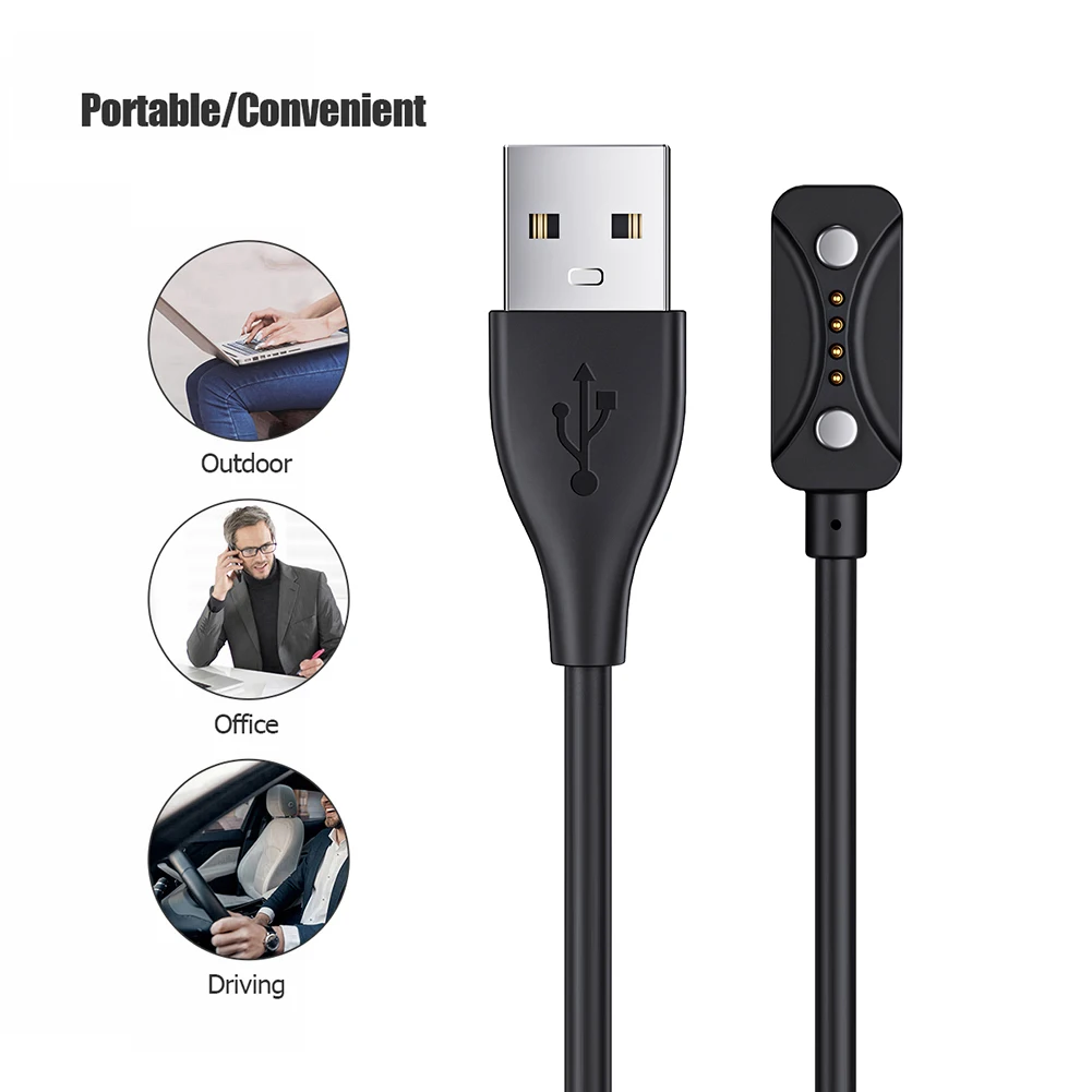 1m Magnetic USB Charging Cable Charger Adapter 2Pin Power Charge Wire Replacement Power Charger Cable for Polar Pacer/Pacer Pro