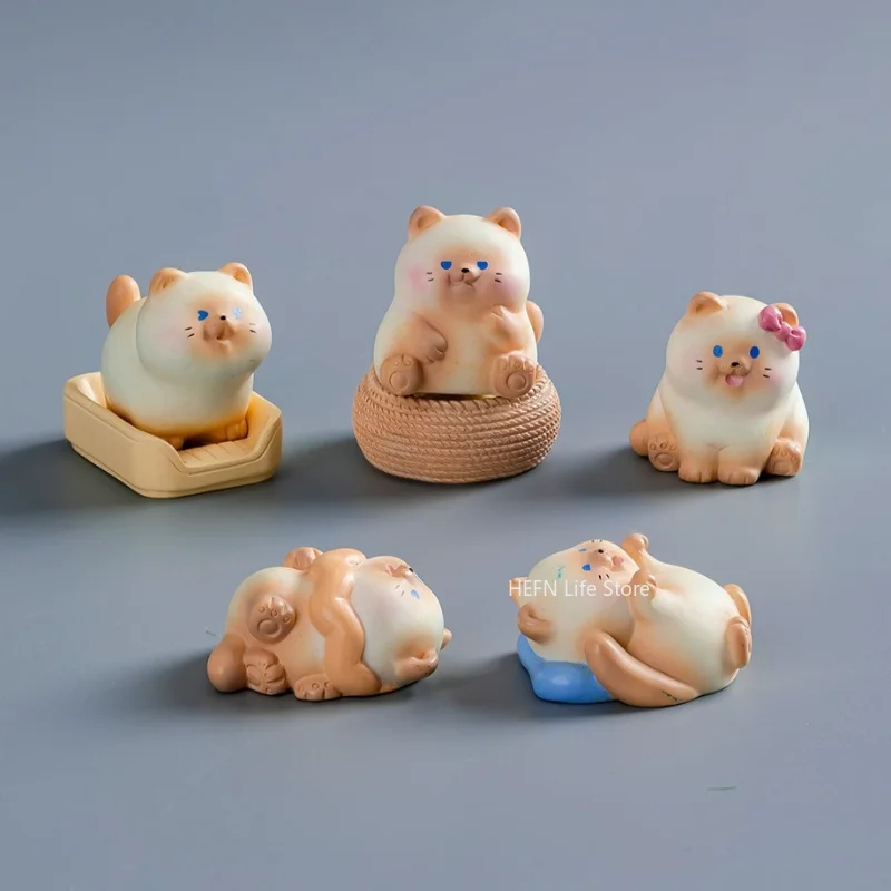 Kawaii Siamese kitten Resin Diy Home Decoration Figurines Dollhouse Moss Terrarium Landscape Accessories Miniatures Room Decor