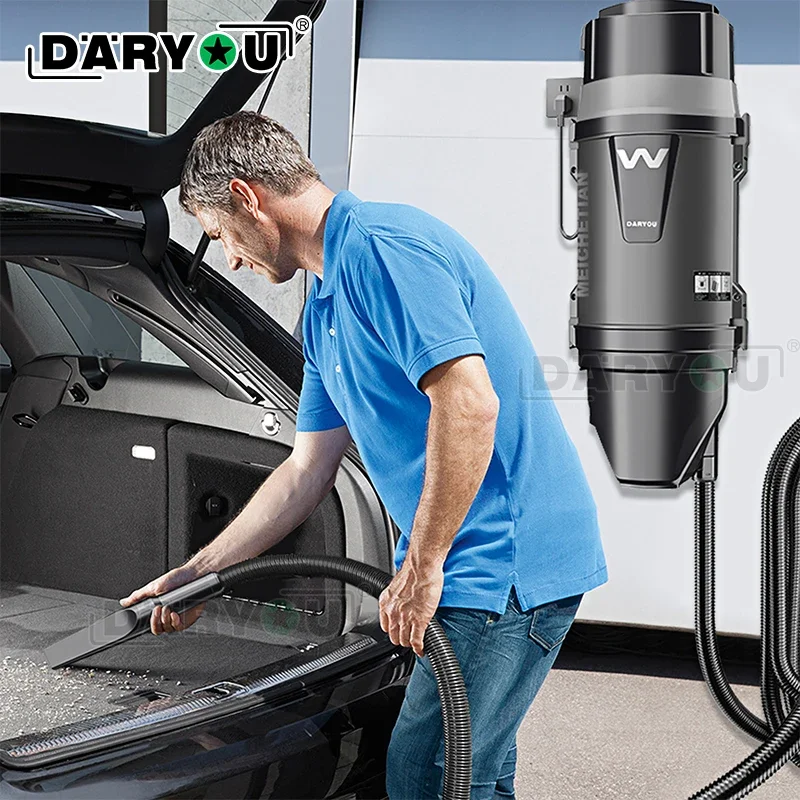 Wall Mounted Garage and Car Vacuum With 30 Ft Hose For Jobsite Garage Car & Workshop