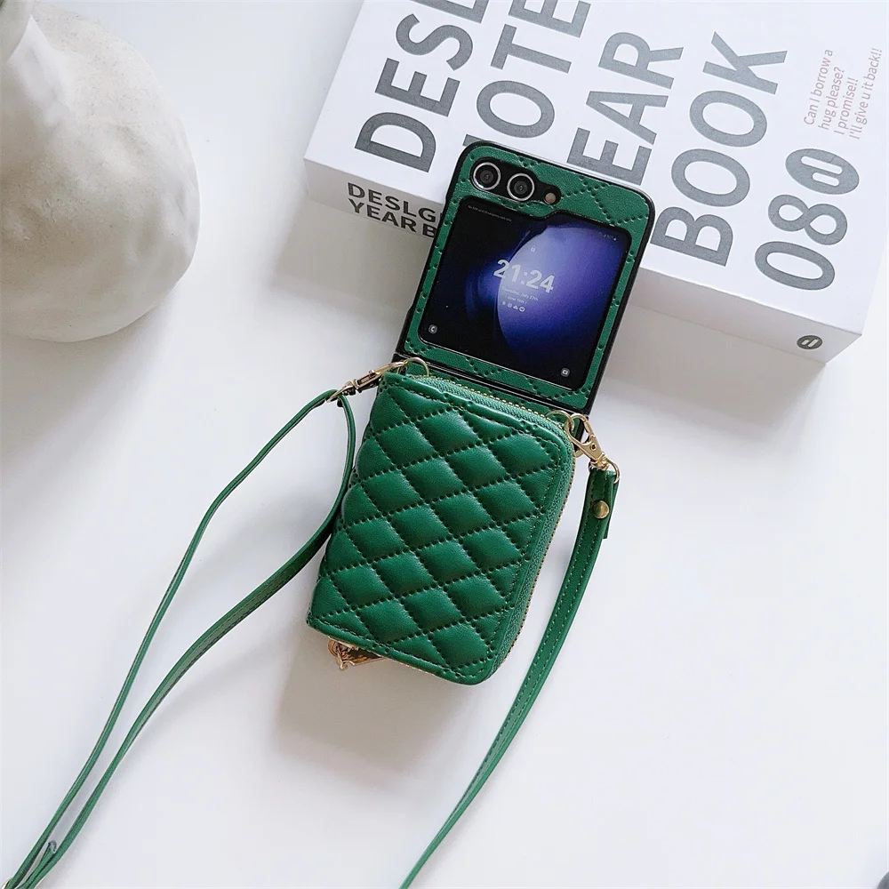 Leather Crossbody Zipper Wallet with Card Holder Phone Case