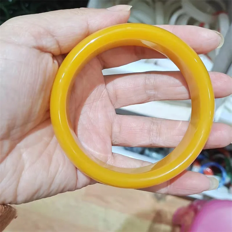 Real Jades Bangles Women Healing Jewelry Genuine Natural Chinese Yellow Dragon Jade Bangle Handmade Amulet Bracelets Ladies Gift