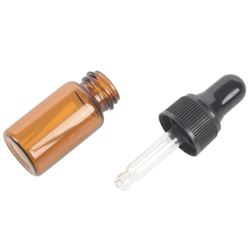 

2023 Hot Sale-50Pcs 3Ml Empty Brown Glass Dropper Bottles With Pipette For Essential Oil