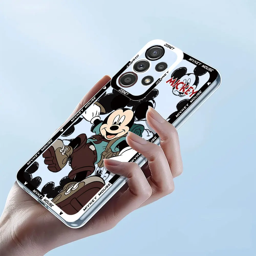 Disney Mickey Mouse Case for Samsung Galaxy A13 A24 A33 A25 A54 A34 A14 4G A23 A15 A73 5G Transparent Soft Cover