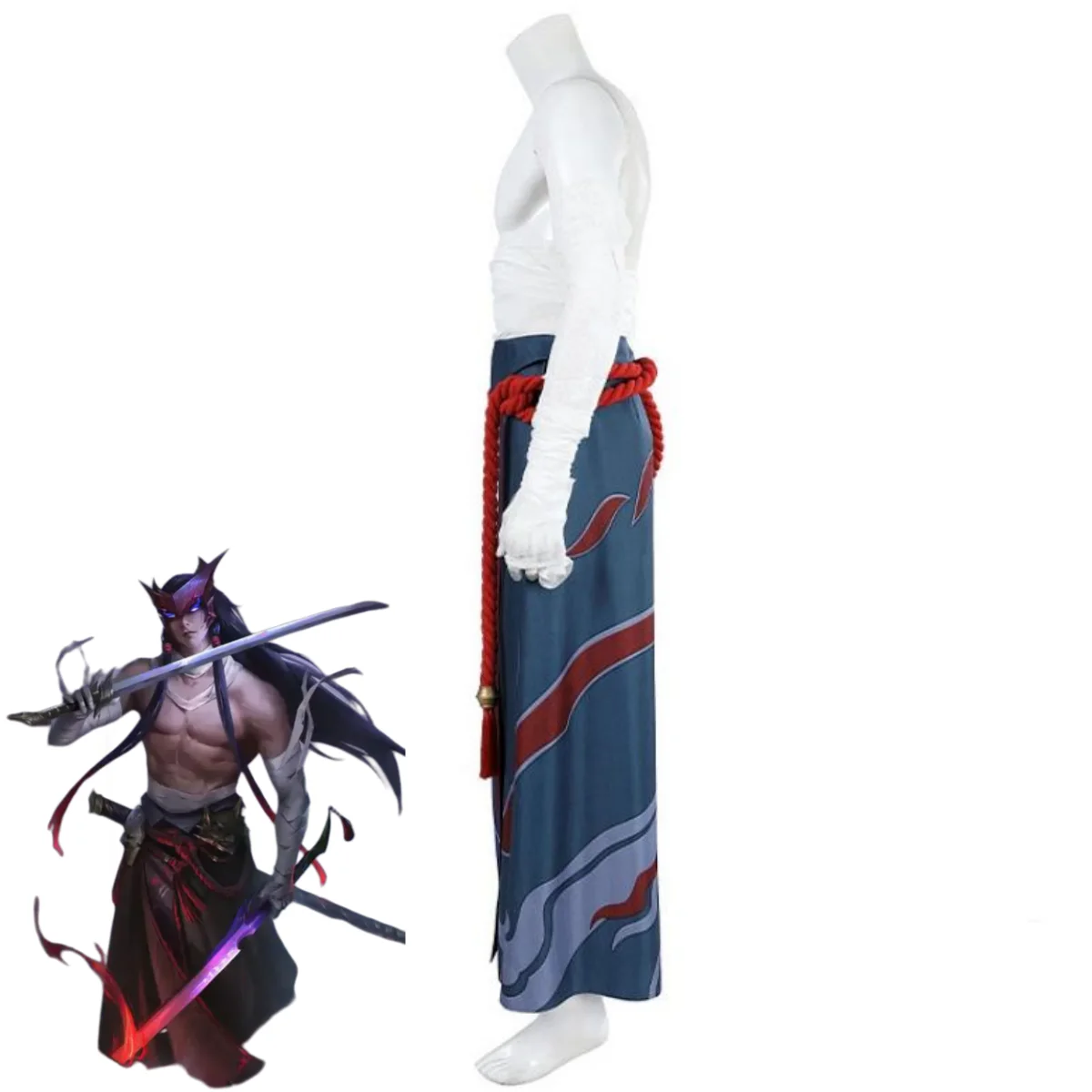 League of Legends Yone Unforgotten Battle Suit Cosplay Costume