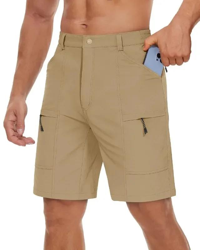

2023 Summer Lightweight Quick Dry Shorts Men's Breathable Cargo Casual Hiking Running Water-Resistance Short Pants