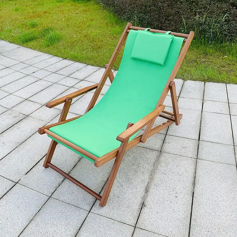 Handrail Wood Beach Chairs Recliner Balcony Home Folding Beach
