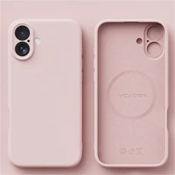 Original Liquid Silicone Magnetic Gray Case with MagSafe and Wireless Charging Compatibility for iPhone 14 Pro Max (Pink)