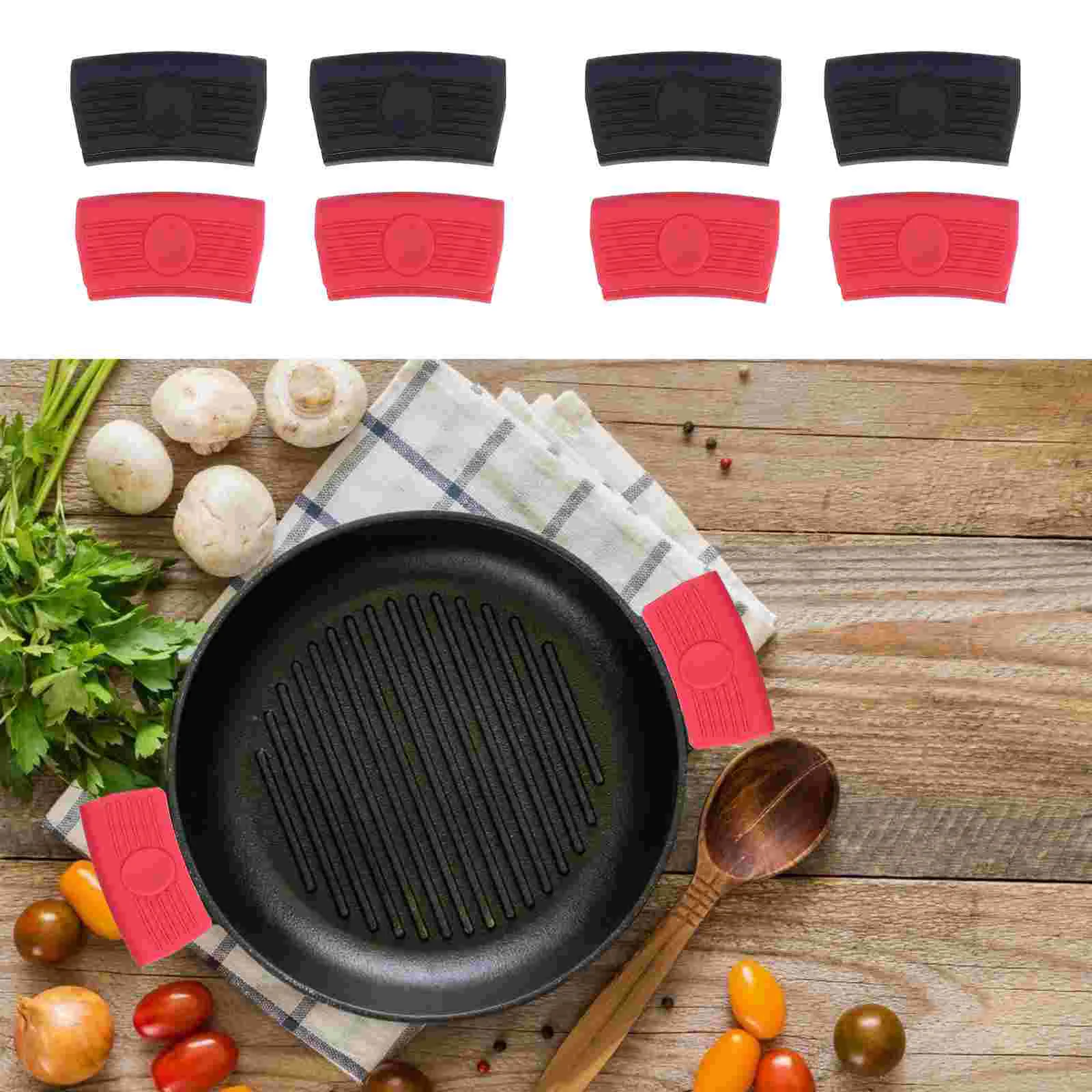 

4 Pair Silicone Pot Ear Clips Heat Resistant Pad Holders Hot Handle Grip Gloves