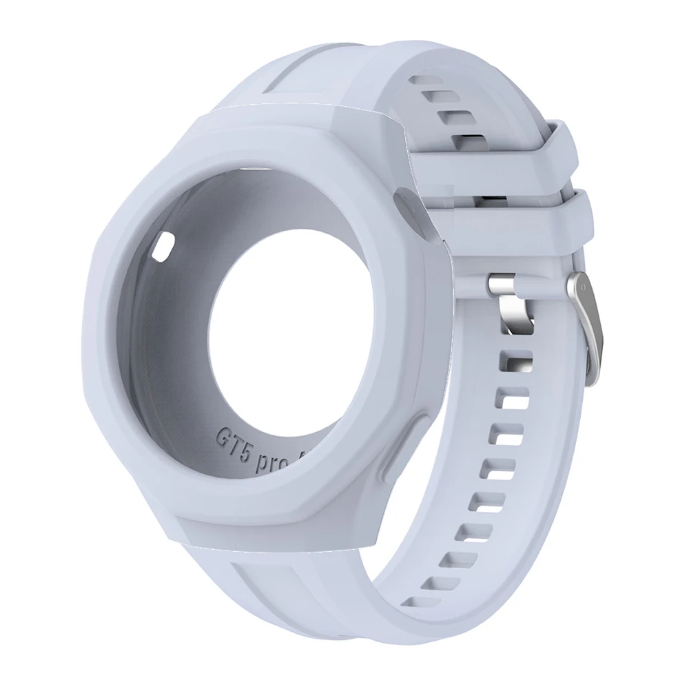 Silicone Watchband with Silvery Buckle and Case Decoration - Soft and Stylish Strap