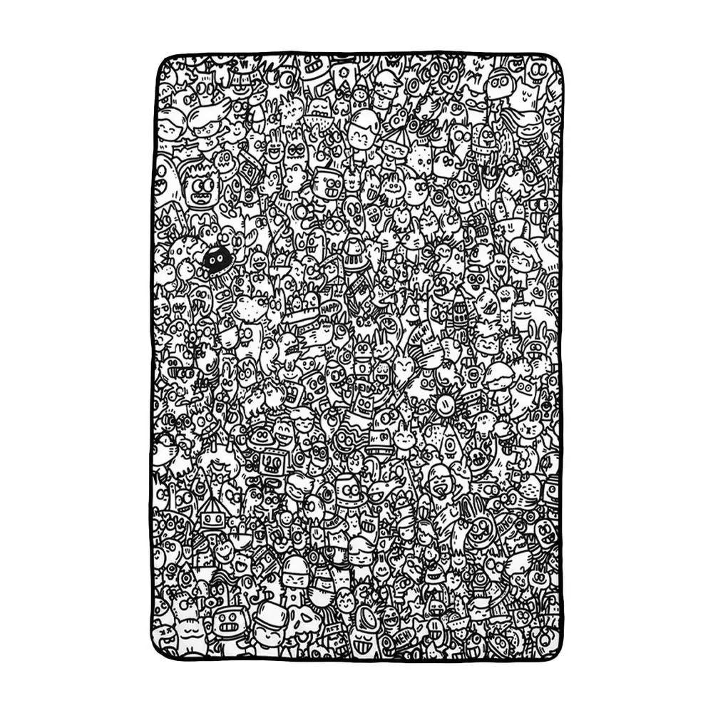 Coloring Throw Blanket - Washable Art Blanket for Kids, Families, and Craft Lovers