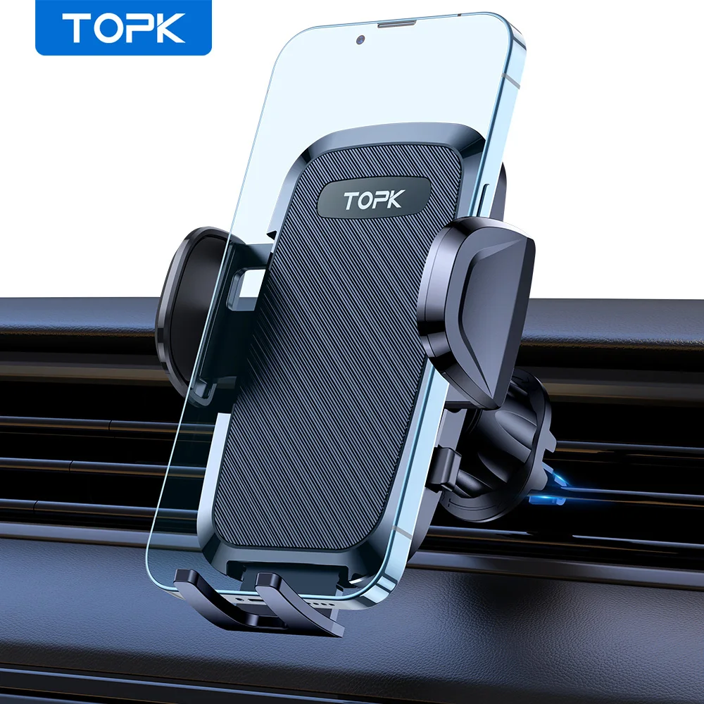 TOPK Araç Telefonu Tutucu Dağı Cep Telefonu Dağı Araba Kontrol Paneli ve Evrensel Arabalar için Ön Cam 360 °   Dönebilen Cep Telefonu Tutucu