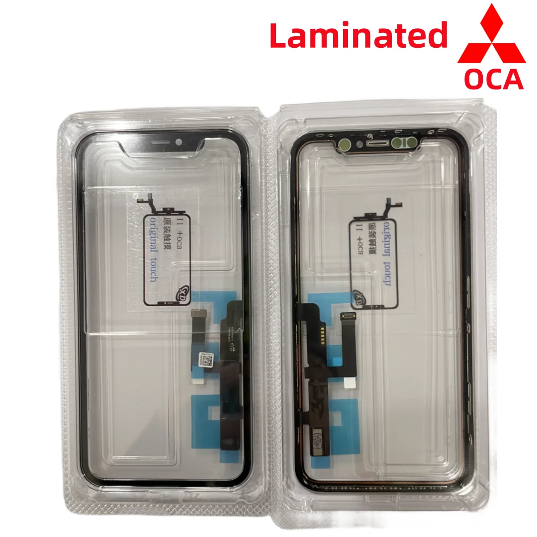 

(Pass All ios) 1pc No Welding Touch Screen + OCA Glue For iPhone X Xs max XR 11 12 13 Digitizer Front Glass Lens Lovain Panel
