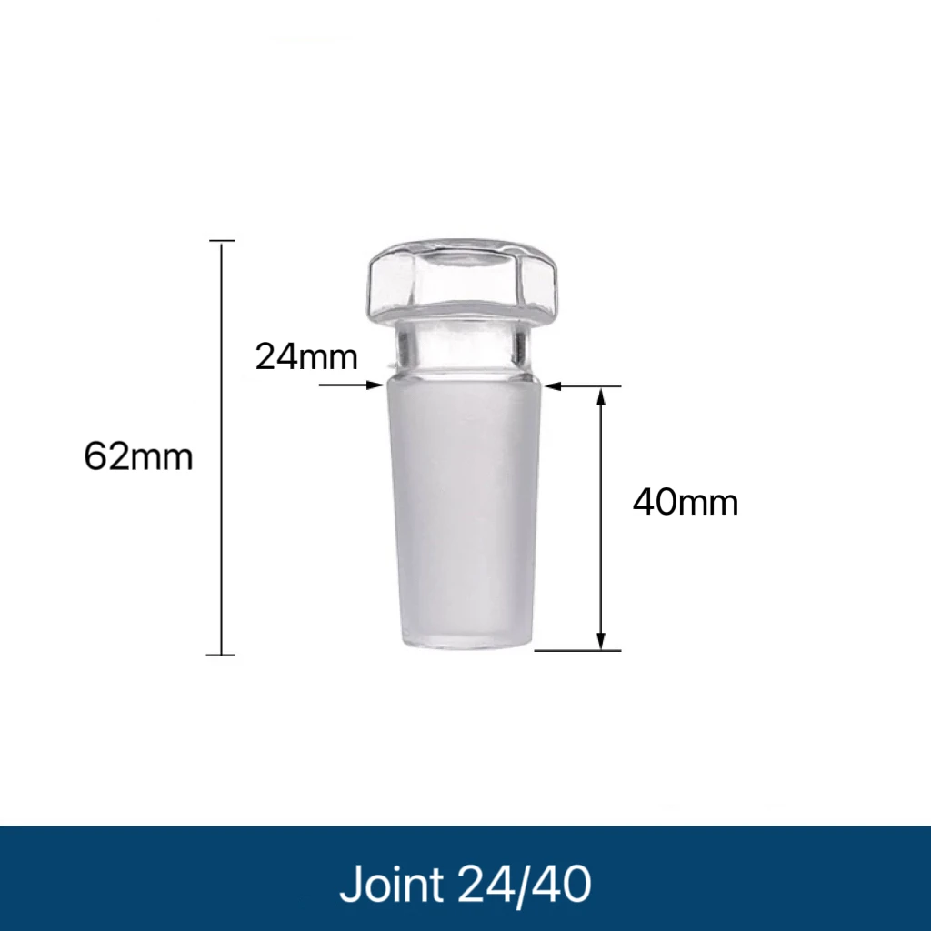 3Pcs Transparent Glass Stopper, With Hexagon, Glass Hollow Plug, Hollow Plunger, Borosilicate Glass，Multi Type Joint