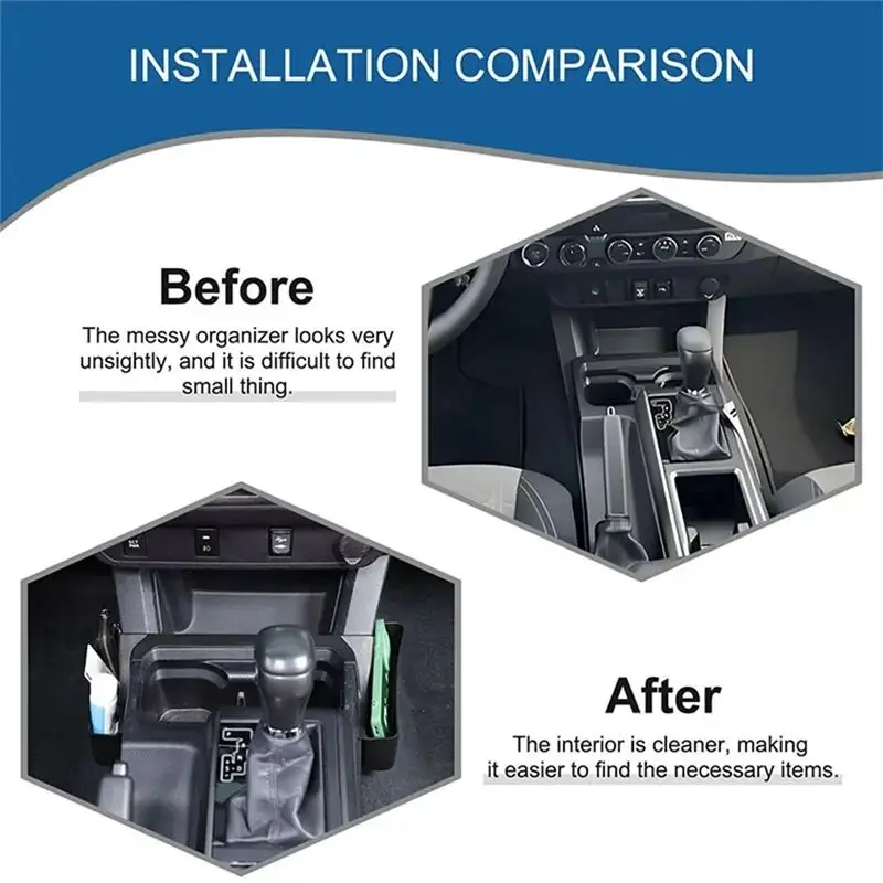 고품질 센터 콘솔 기어 시프트 오거나이저 트레이 토요타 타코마 2016-2022용 시프터 사이드 트레이 수납 박스 인테리어 액세서리
