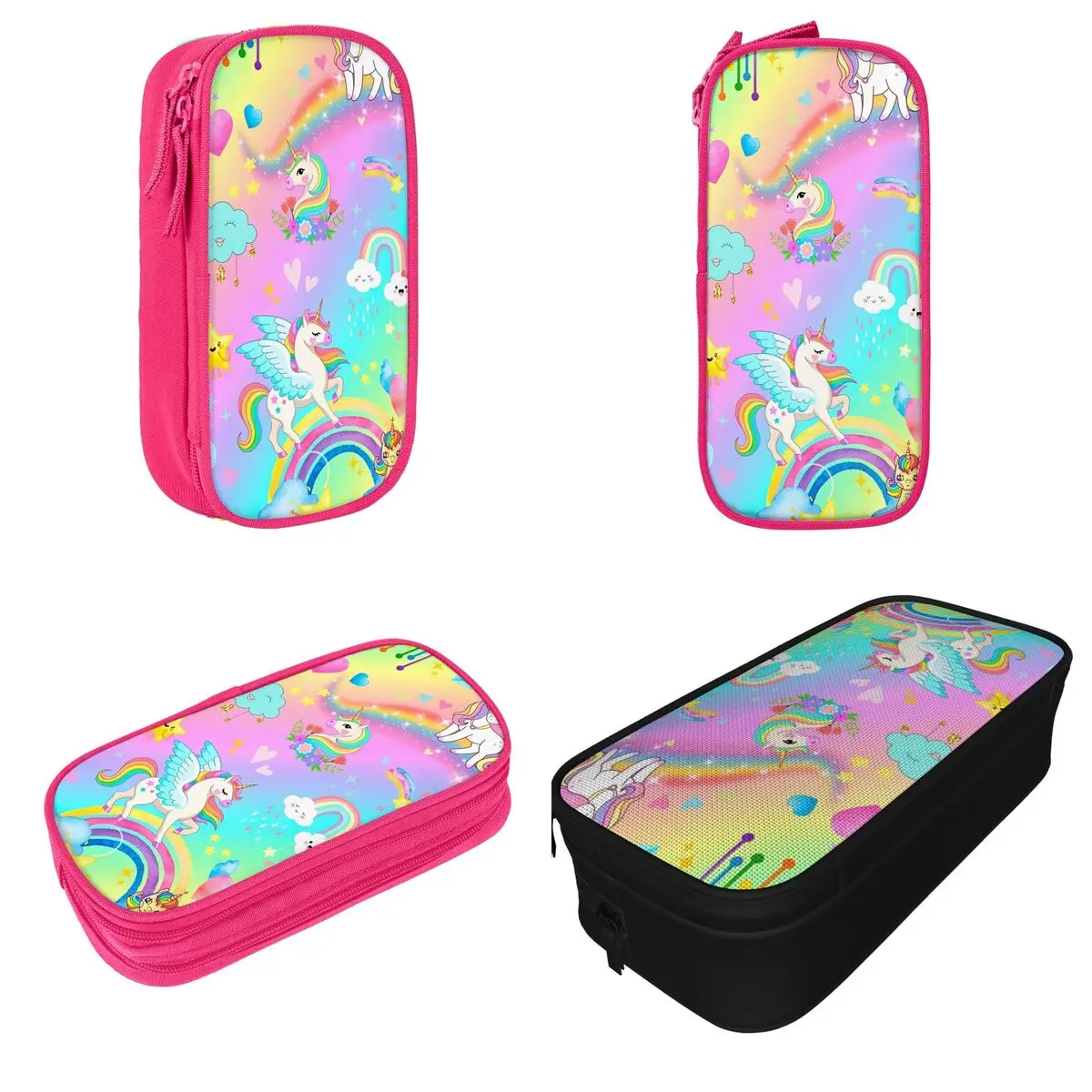 New Unicorn Cartoon Rainbow Pencil Case Pencilcases Pen Box For Girls Boys Big Capacity Pencil Bags Students School Stationery