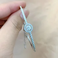 Bracelet rond en argent Sterling 925 véritable pour femmes, 0.5 Carat, couleur D, Moissanite, breloques, décontracté, sportif, cadeau d'anniversaire 2
