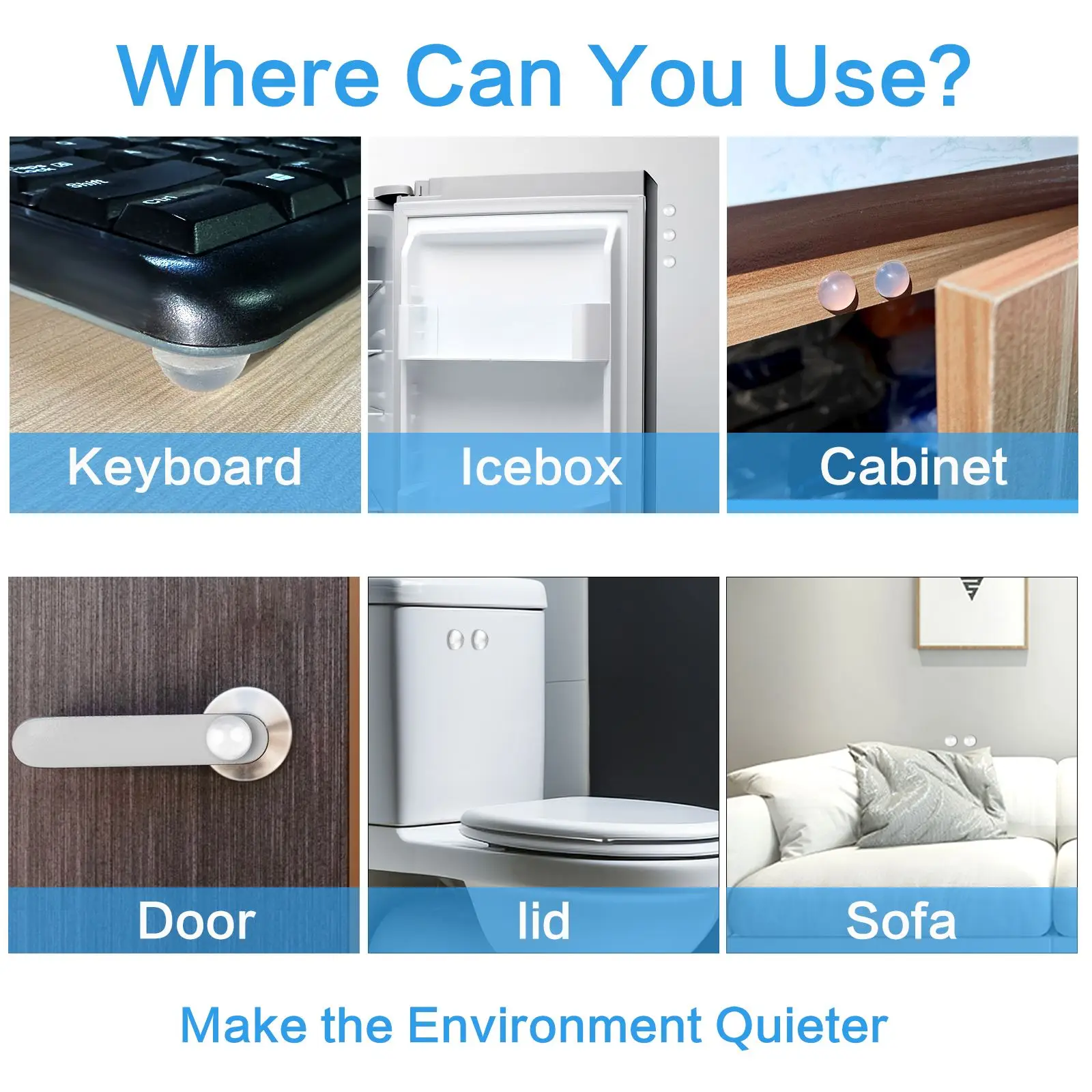 Silicone Furniture Pads Rubber Furniture Pads Door Stickers Silicone Door Stickers 36/64/100Pcs Door Sticker Paste Silicone Cushion Cabinet Silencer Rubber Mat Furniture Anti-Collision Anti-Skid Rubber Particle