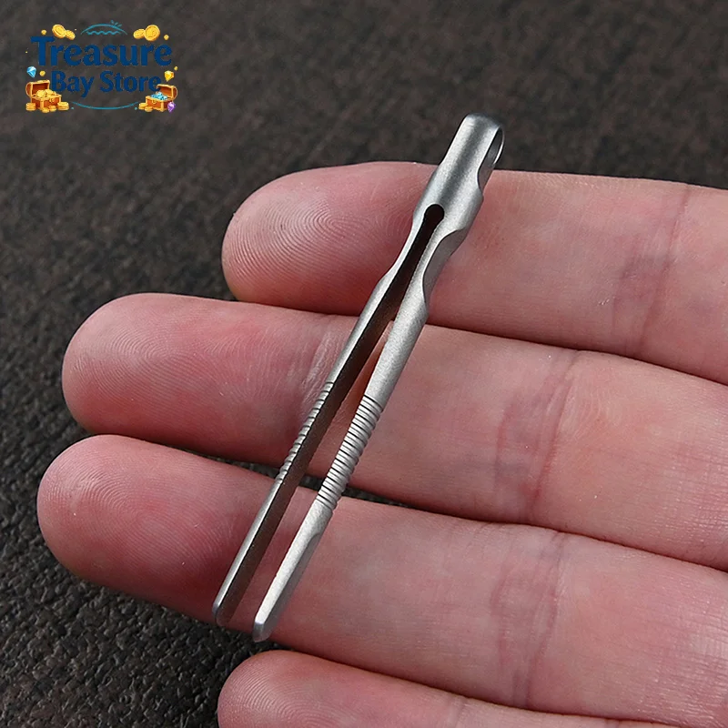 Compact Titanium Alloy Tweezers - Portable and Lightweight Outdoor EDC Tool