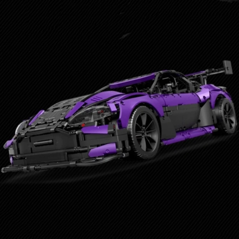 KAKU C001 창의적인 스포츠카 퍼플 블록 장난감 소형 입자 DIY 조립 모델 교육용 선물 어린이 소년용