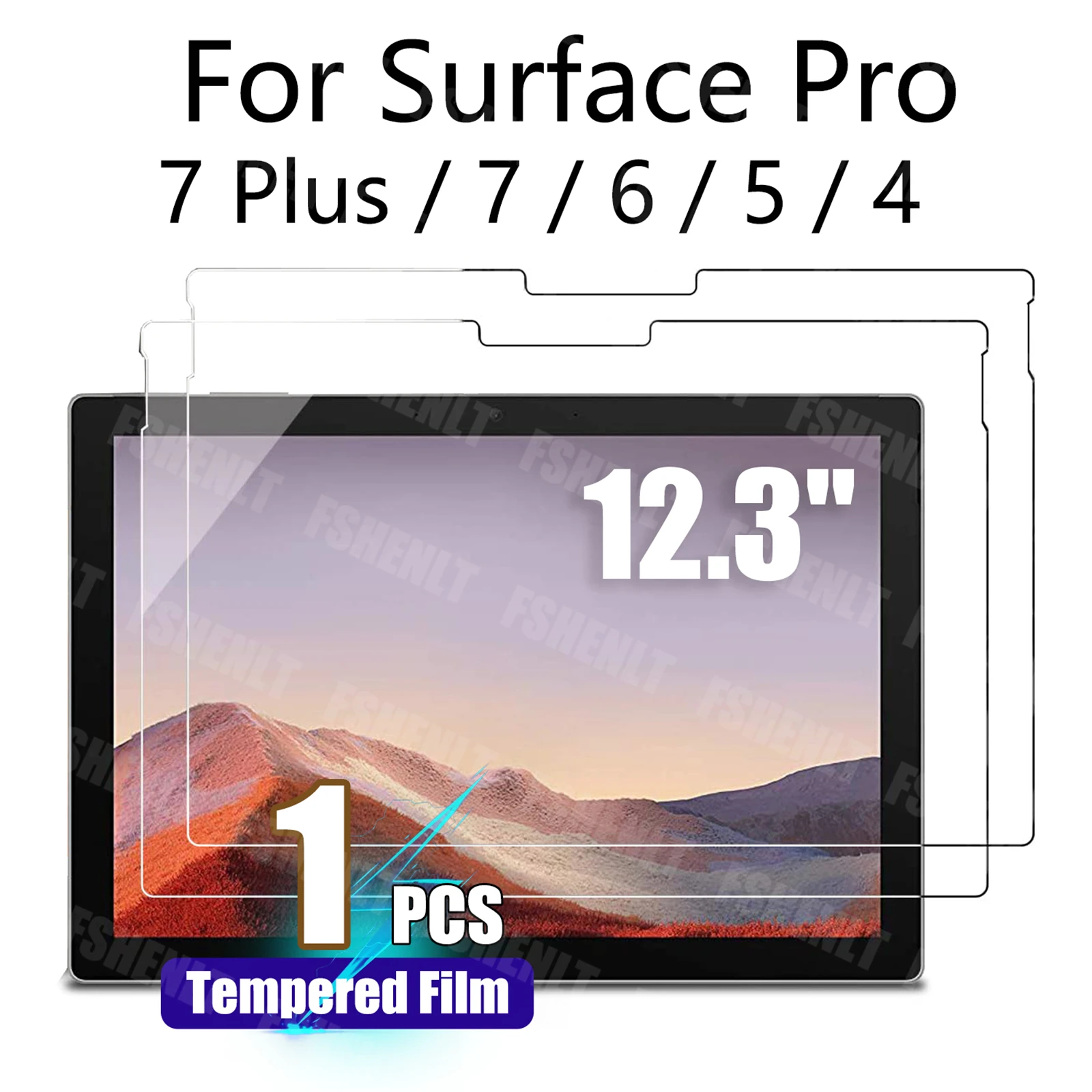 Premium Tempered Glass Screen Protector, 9H Hardness, 2.5D, 12.3-Inch Display