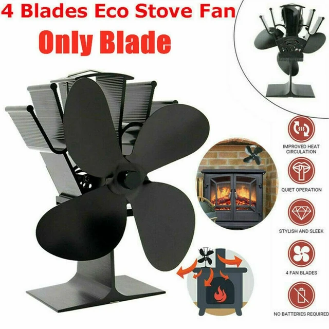 Hot Sale Black Fireplace Parts 4 Blades Heat Distribution Log Burning Heat  Power Stove Top Fan For Wood Burner - AliExpress