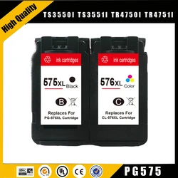 Einkshop Remanufactured 575 XL 576 XL PG575 CL576 Ink Cartridge for Canon PIXMA TS3550i TS3551i TR4750i TR4751i Printers