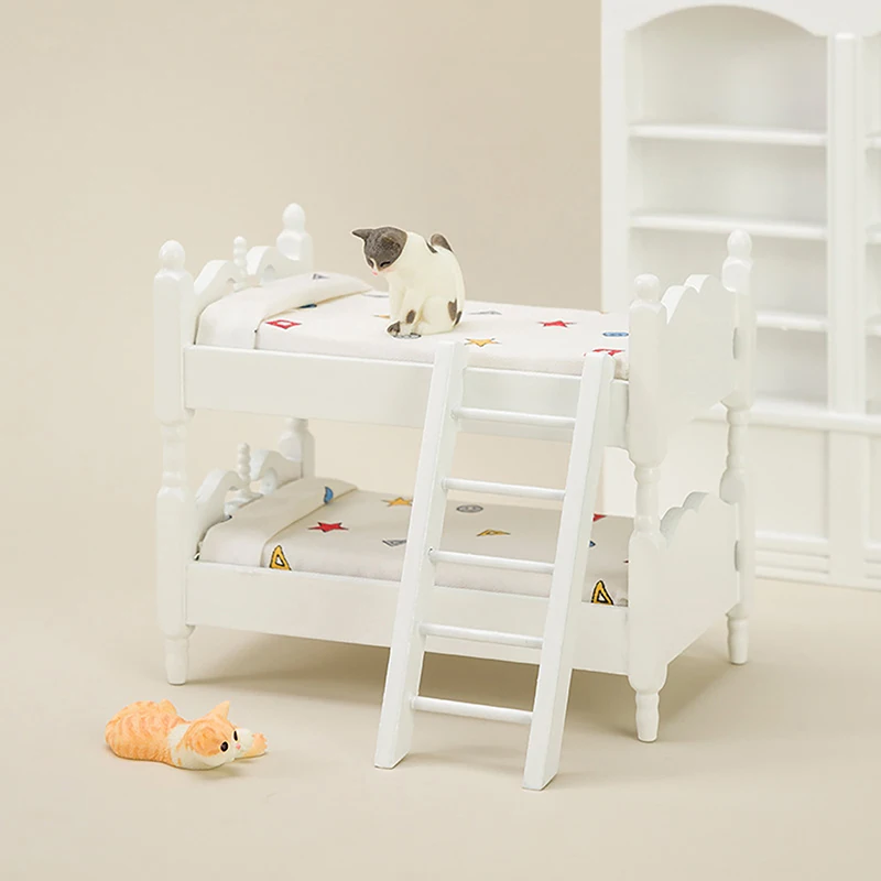 Letto A Castello In Miniatura Per Casa Delle Bambole – Mobile In Legno Scala 1:12 – Accessorio Arredo In Miniatura Per Cameretta Bimbi