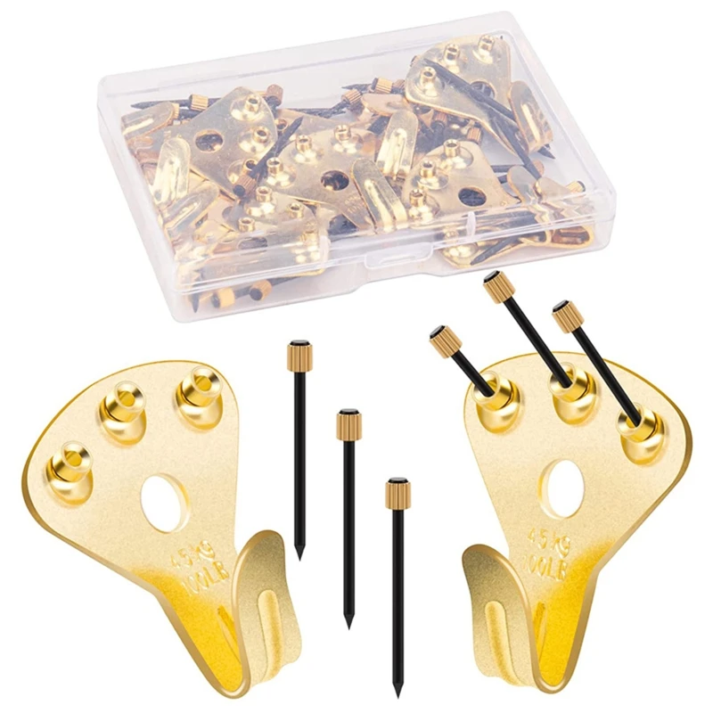 25 Pack 75lbs Heavy Duty Picture Frame Hangers with Nails Picture