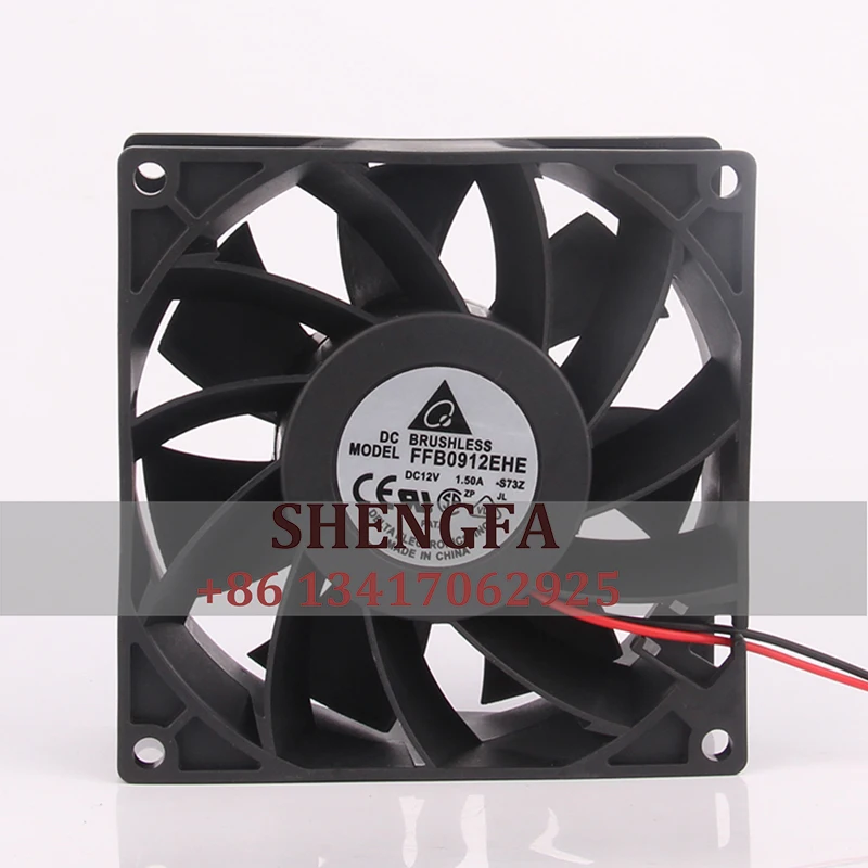Delta Case Cooling Fan FFB0912EHE DC12V 1.5A EC AC 90x90x38MM 9CM 9038 High Air Volume Chassis Powerful Double Ball Bearing delta ffb0812ehe case cooling fan dc12v 1 35a 80x80x38mm 8cm 8038 3 wire double ball bearing large capacity