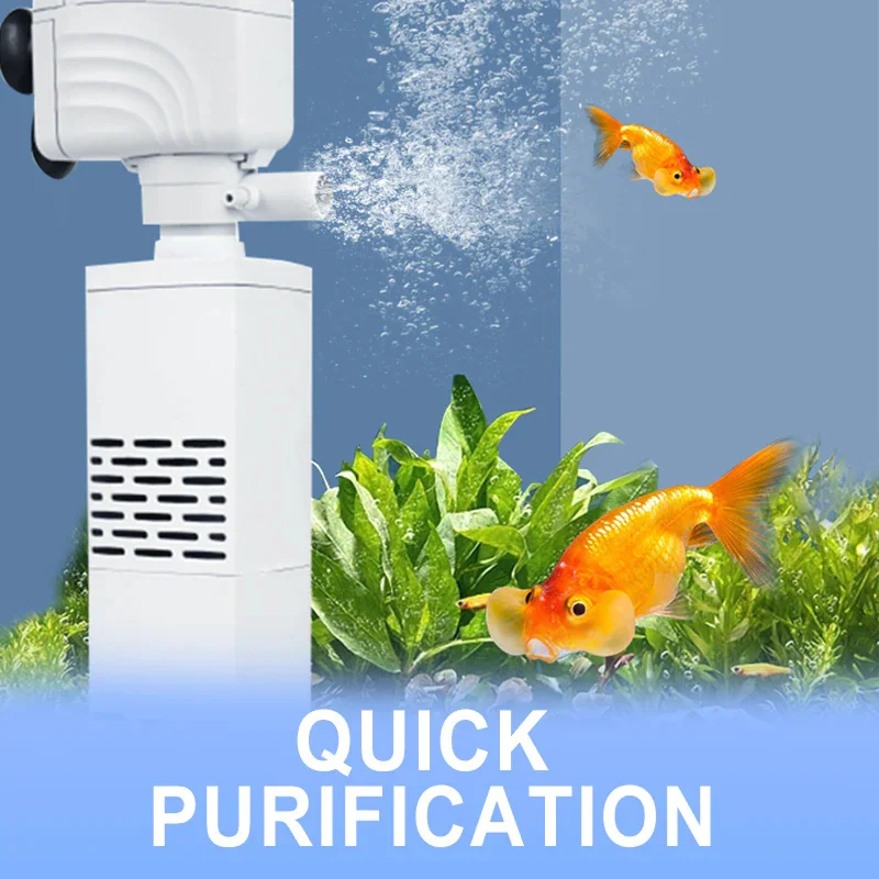 3 in 1 Aquarium Filter Pump Silent Fish Tank Submersible Air Oxygen Aerator Aquarium Air Pump Water Changer Pump Wave Maker 220v