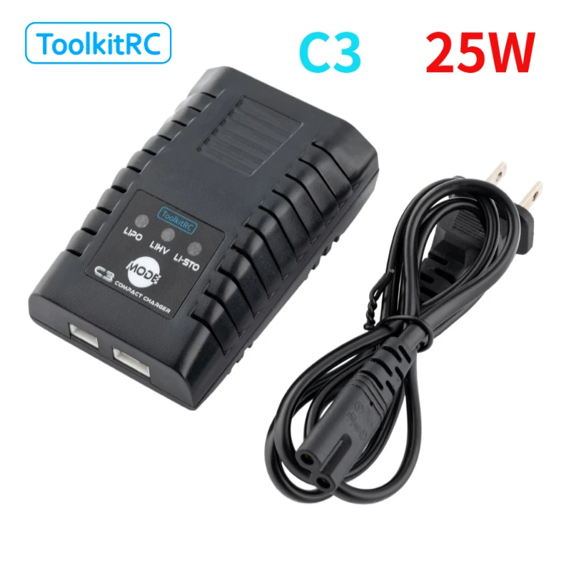 ToolkitRC C3 2S 25W LiPo зарядное устройство Простое универсальное балансное зарядное устройство для FPV RC модели LiHv батареи