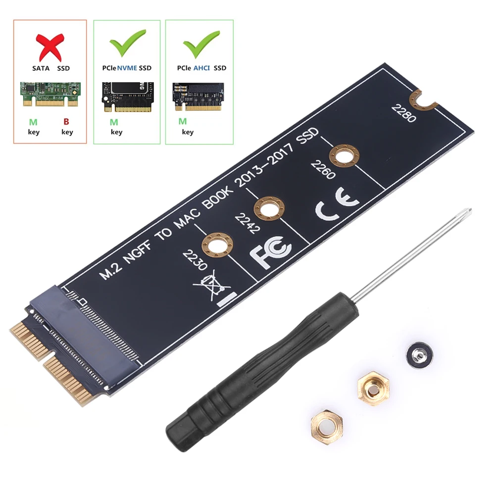 Adattatore SSD Da 12+16 Pin A M.2 NGFF M-Key - Per MacBook A1493 A1502 A1465 A1466 - Foto 12