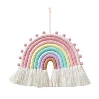 Ins Style Macrame Rainbow Wall Hanging Ornament Girl Bedroom Nordic Decoration Handmade Woven Baby Tent Rainbow Hanging Pendant 1