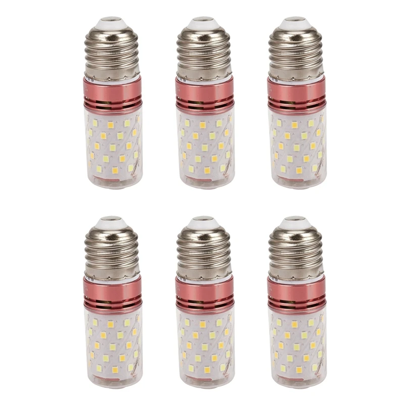 BAAU 6X 3 Color Temperatures Integrated SMD LED Corn Lamp E27 AC85V - 265V Warm White High Light Energy Conservation 12W