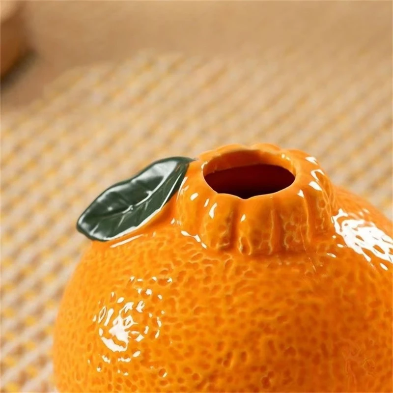 Modern Decorative Vases Centerpieces Tangerine Shaped Ceramic Vases Minimal Art Flower Vases for Living Room Home Decors 2