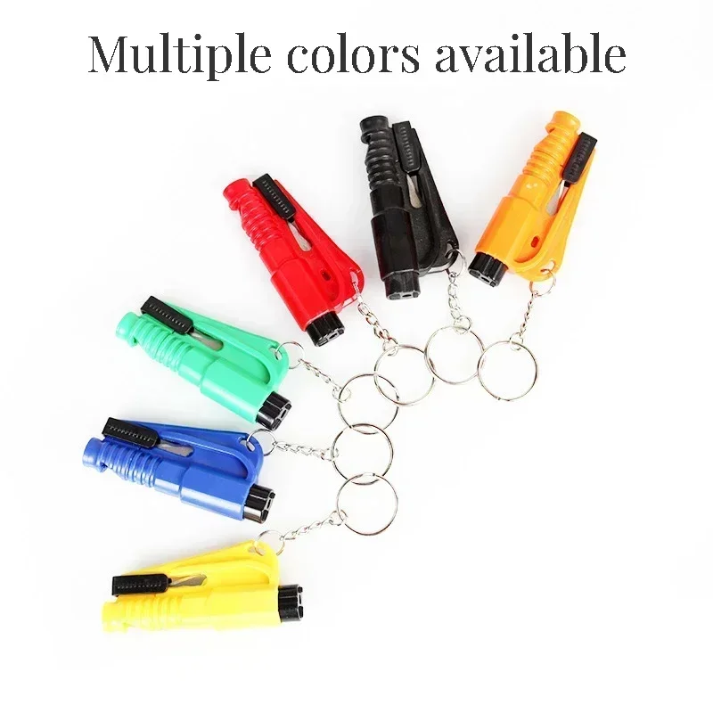 Safety hammer with rescue whistle 3-in-1 car glass window breaker keychain seat safety belt cutter auto emergency escape tool